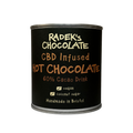 metal tin containing hot chocolate