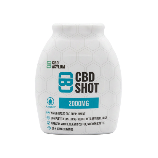 A bottle of CBD shots